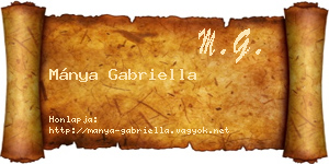 Mánya Gabriella névjegykártya